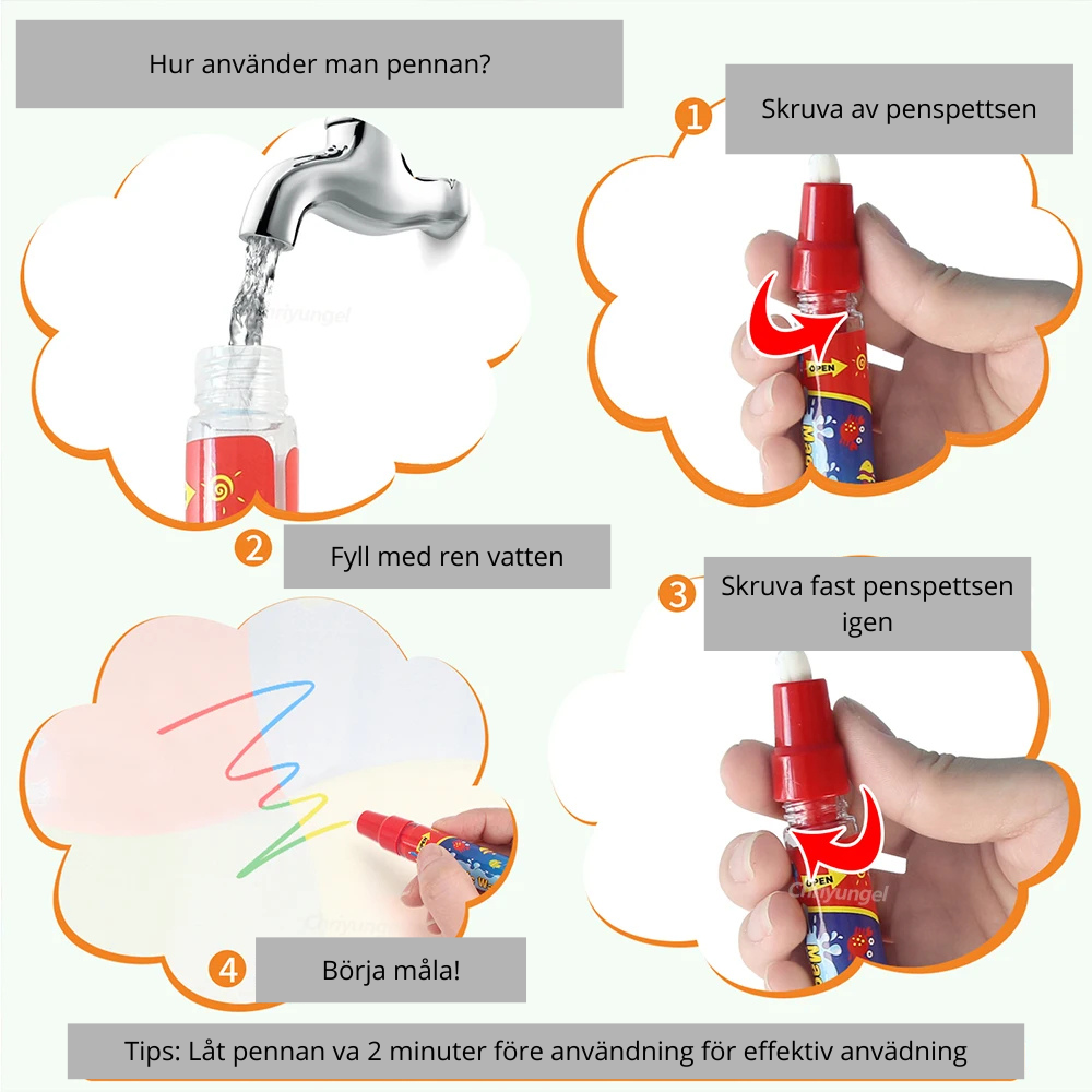 Magic water canva - Låt barnen leka utan oro!